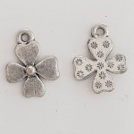 Breloque Fleur Métal N°091 Argent