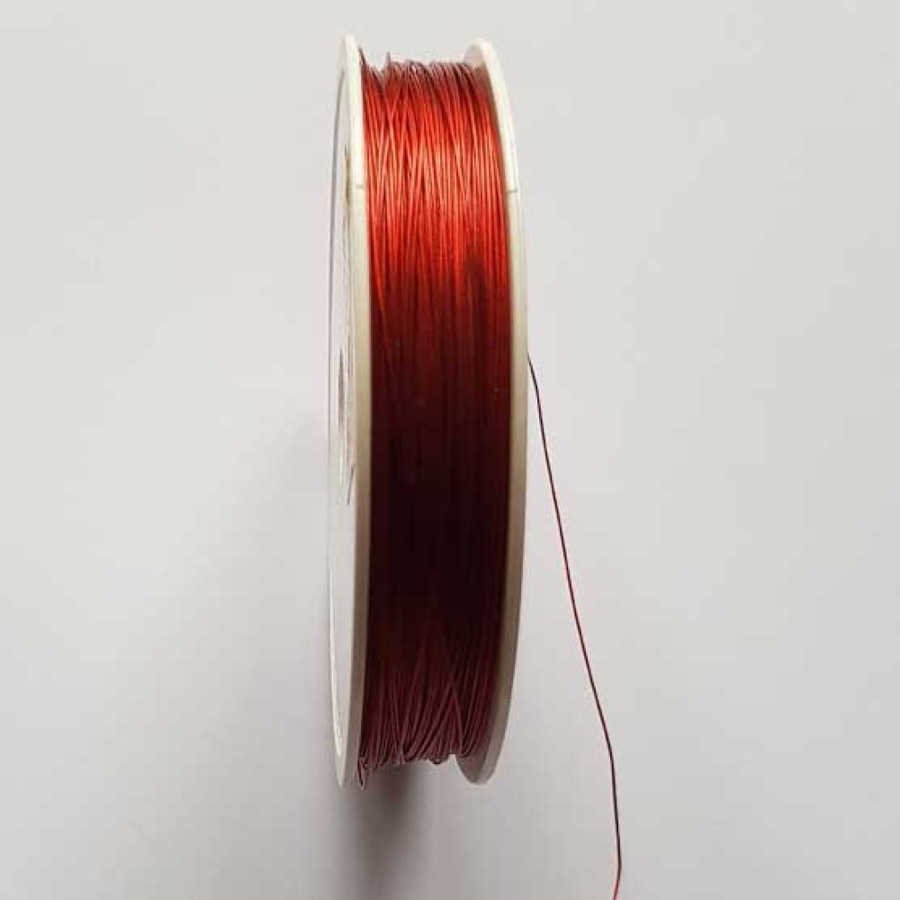 x 100 Fil Câblé Rouge Diamètre 0.45 mm