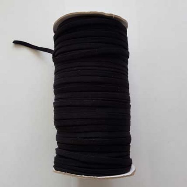 Élastique Polyester Nylon Plat 4 mm noir x 100 mètres