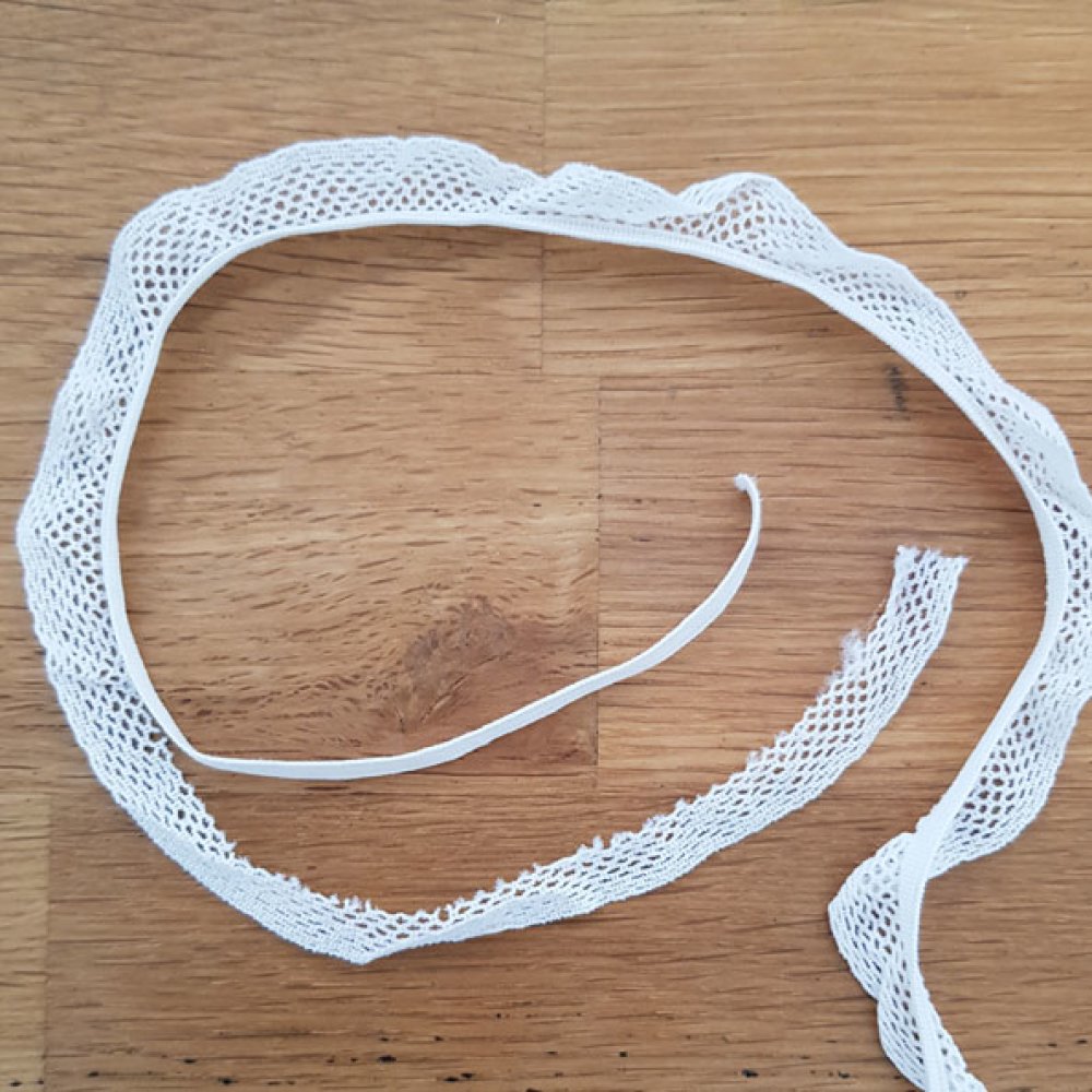 &Eacute;lastique blanc 4.5 mm dentelle &agrave; d&eacute;coudre