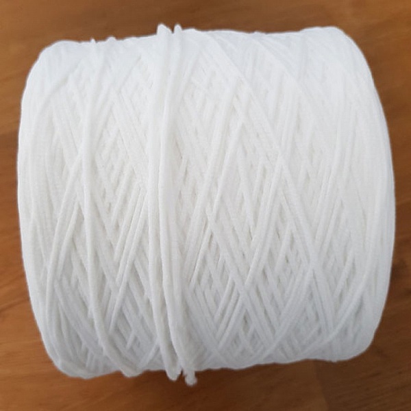 &Eacute;lastique masque Polyester rond 2.2 mm Blanc x 20 M&egrave;tres