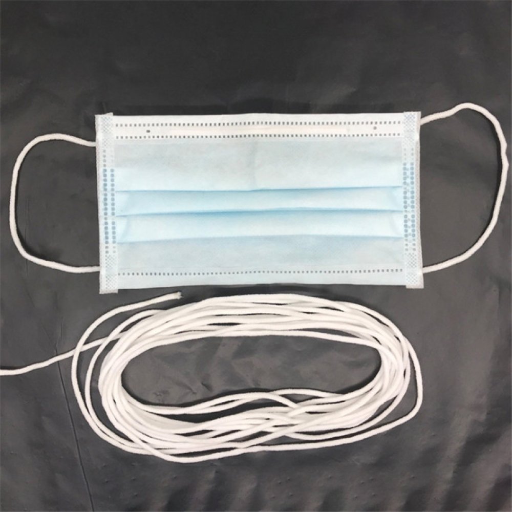 Élastique masque Polyester rond blanc 5 mm