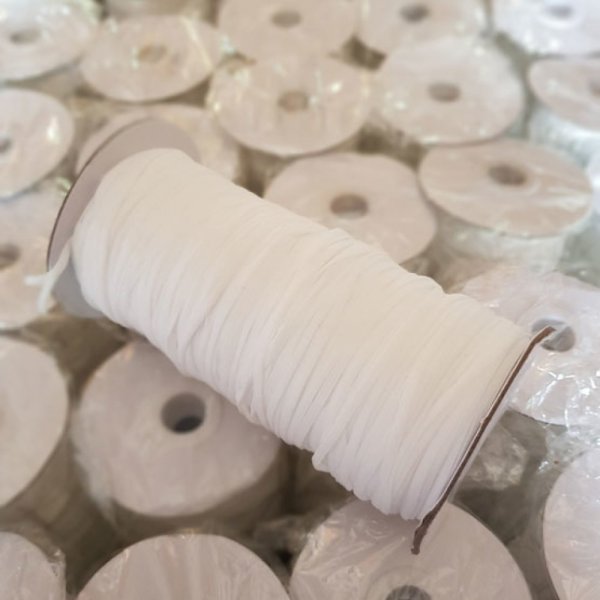 &Eacute;lastique masque plat 3 mm x 10 Blanc