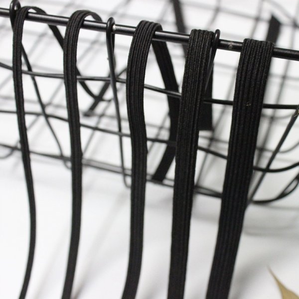 &Eacute;lastique plat 3 mm Noir au m&egrave;tre