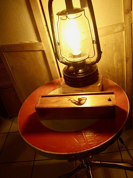 Boite &agrave; pipe vintage avec sa pipe