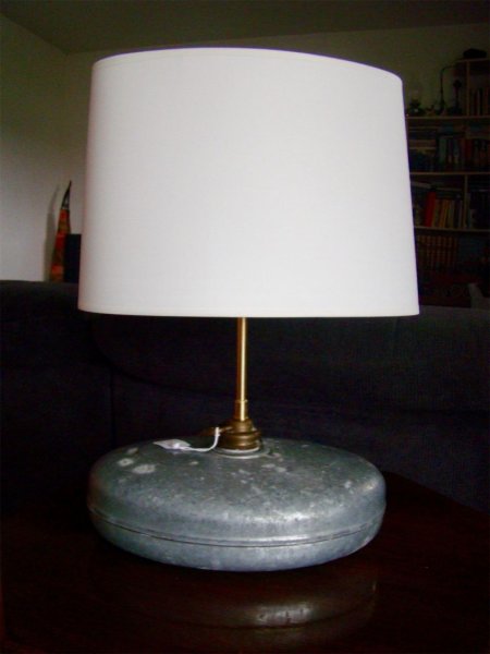 Lampe Ancienne Bouillotte en Zinc 