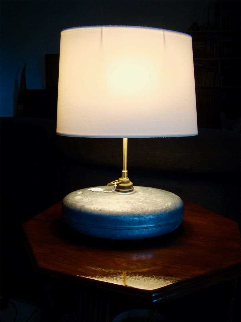 Lampe Ancienne Bouillotte en Zinc 