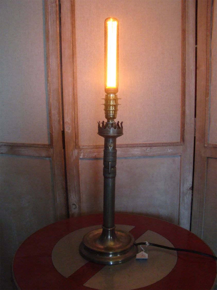Lampe Bougie ancienne en laiton style EDISON