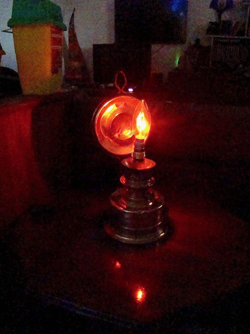 LAMPE FLAMME EN CUIVRE VINTAGE