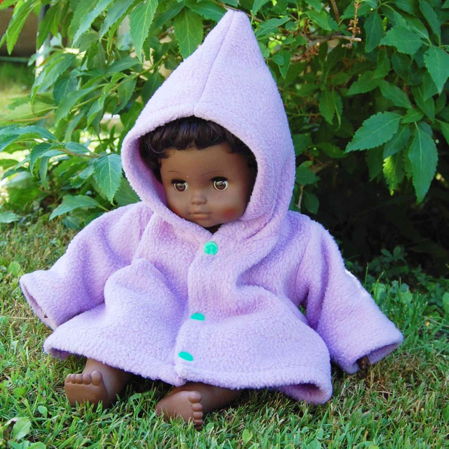 Manteau pour poupée en polaire violet