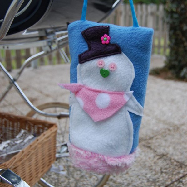 Moufle à sangle ou manchon gant pour enfant bonhomme de neige