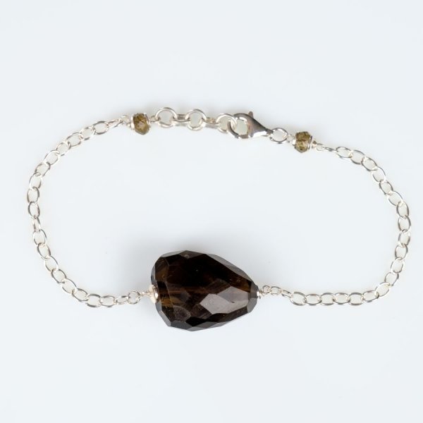 Bracelet "Ma Précieuse en Quartz Fumé" Argent 925
