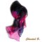 long foulard écharpe mousseline de soie dégradé rose violet peint main 180CM