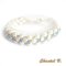 VENDU - Bracelet tissé perles blanches nacrées swarovski bleu saphir et or mariage