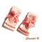 clips chaussures mariage noeud satin dentelle et fleur de soie rose saumon