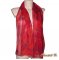 Foulard long soie écharpe rouge nuancé et or Arès peint main 