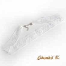 bandeau cheveux fine dentelle blanche accessoire mariage headband  romantique