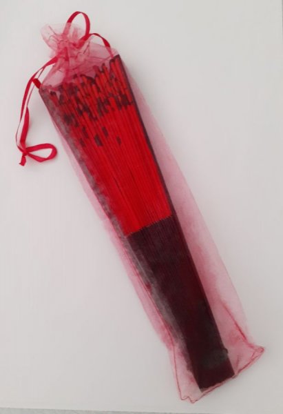 Eventail en satin dessin&eacute; et peint &agrave; la main "Malaga"