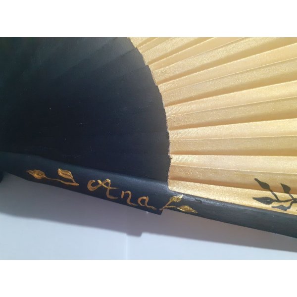 Nouvelle collection zodiaque,  mini &eacute;ventail en coton  peint &agrave; la main. "Balance"