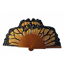 Eventail en coton peint &agrave; la main. "Murmure"