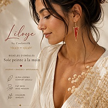 Boucles d oreilles tr&eacute;s l&eacute;g&egrave;res en soie peinte recto verso