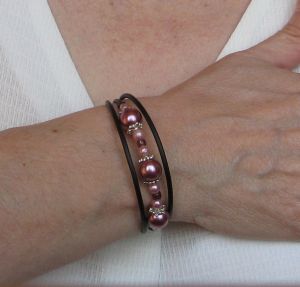bracelet shabby chic rose nacré