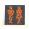 Plaque de Porte "Toilettes" en Ardoise Emaillée Bronze, a Poser sans Trou, Création Artisanale