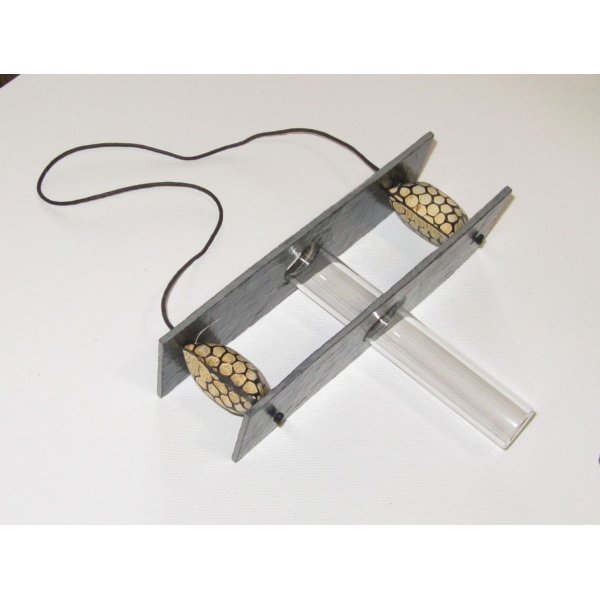 Vase Soliflore Suspendu en Ardoise et Perles Style Africain, Création Unique