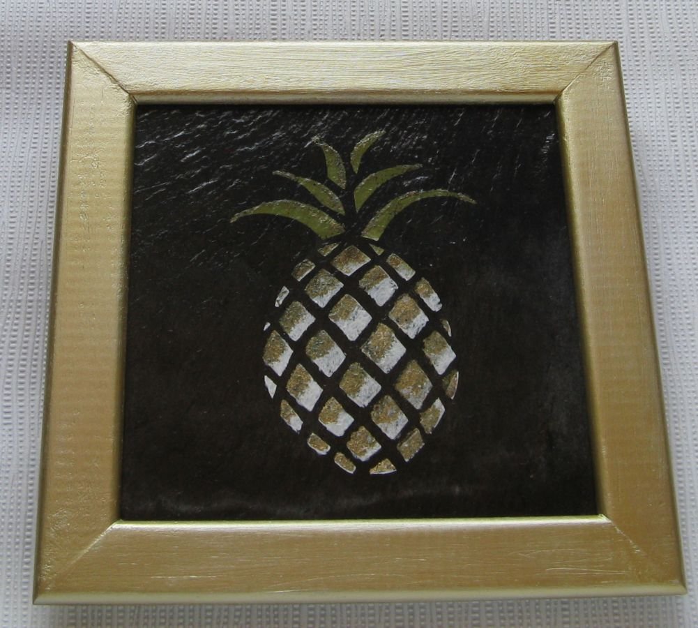 Tableau Ananas sur Ardoise, Création Unique