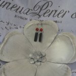 Longues Boucles d'Oreille Femme en Ardoise et Perles, Pièce Unique