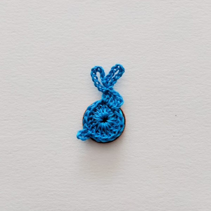 Petit Lapin Appliqué "Bleu Electrique"