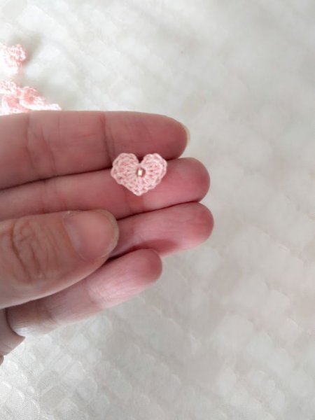Micro-cœur appliqué "Rose Pâle"