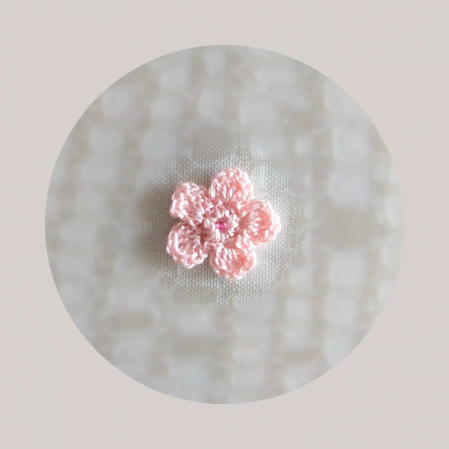 Sidonie - Fleur appliquée Rose pâle