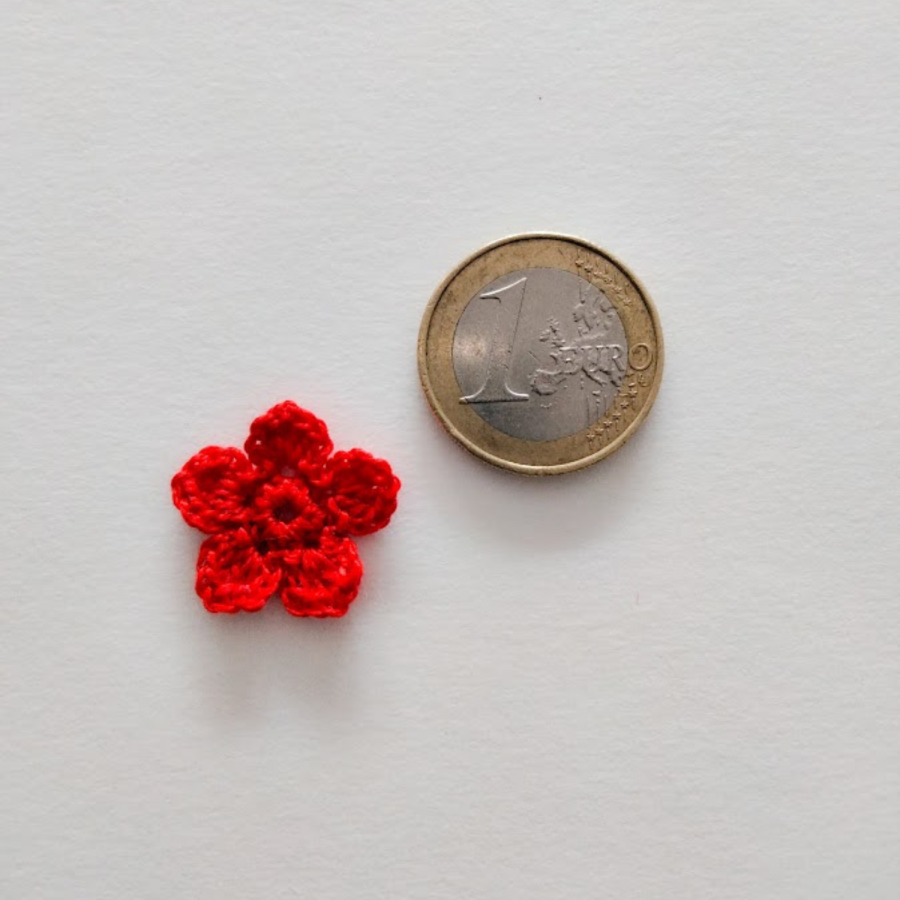 Sidonie - Fleur appliquée Rouge