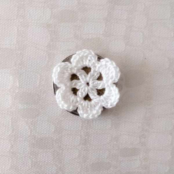 Simone - Fleur appliquée Blanche