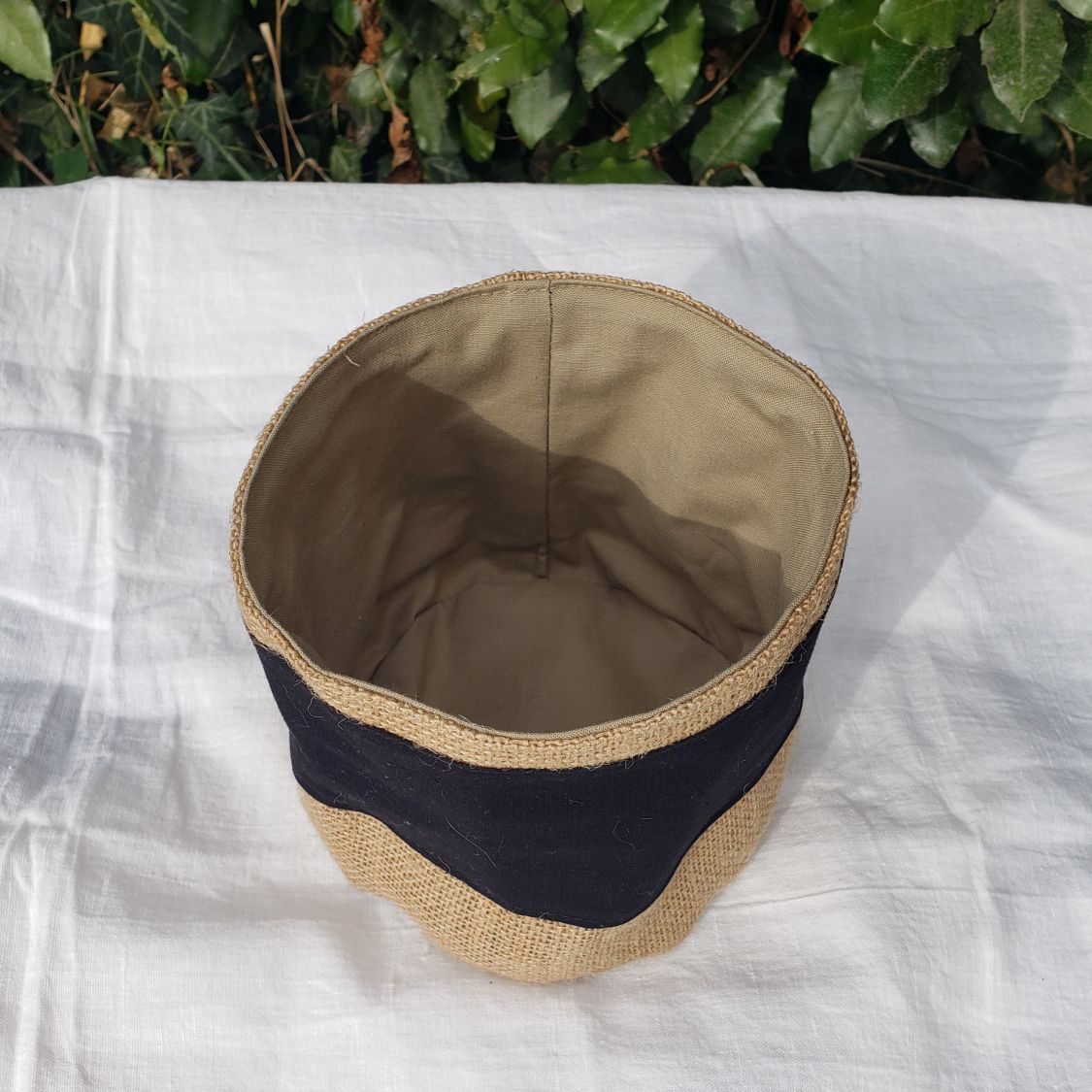 cache pot ou vide poches en tissu, doublé