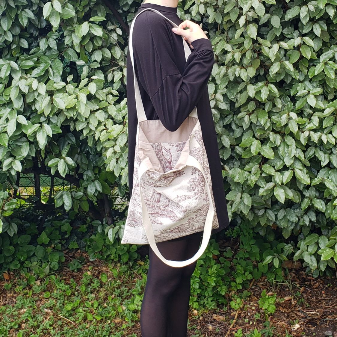 sac à bandoulière en toile de jouy
