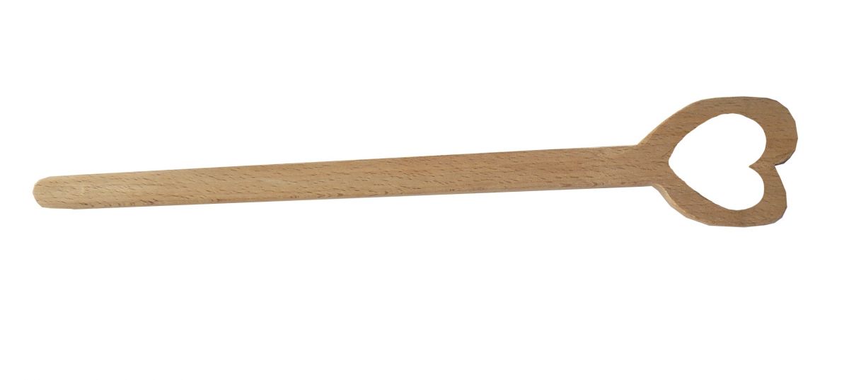 Cuillère a spaghettis en bois épais cœur 39 cm