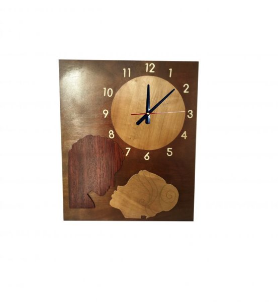 Horloge géante "le baiser"  en bois