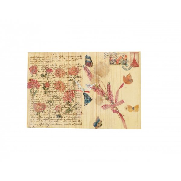 Horloge mural rectangulair decor Carte postale vintage