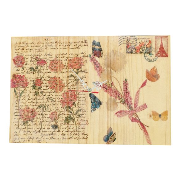 Horloge mural rectangulair decor Carte postale vintage