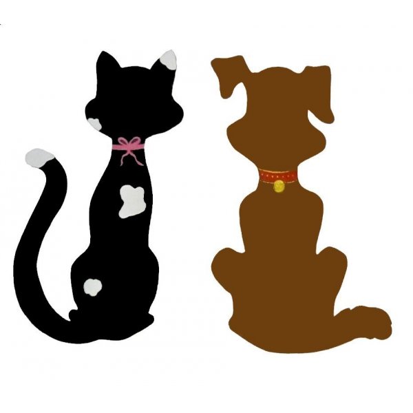 Couple chat et chien en décoration murale 