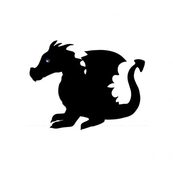 Pancarte mural ou de porte en bois model : dragon enfant 40x28 cm noir