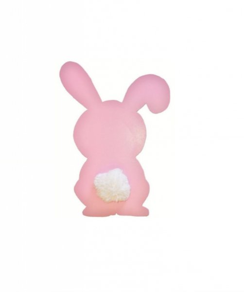 Pancarte mural ou de porte en bois model :lapin rose layette queue pompon en laine 29x20 cm fille