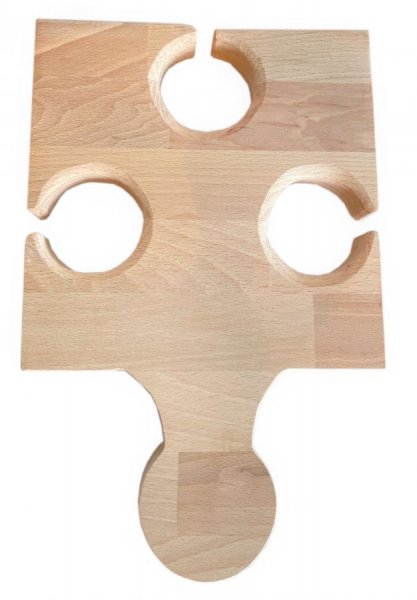 Planche À Découper Spécial Apéro En Bois De Hêtre Naturel Fsc Model Pièce De Puzzle Emplacement 3 Verres