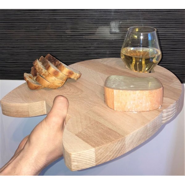 Planche &agrave; d&eacute;couper sp&eacute;cial ap&eacute;ro en bois de h&ecirc;tre naturel FSC model t&ecirc;te de chat