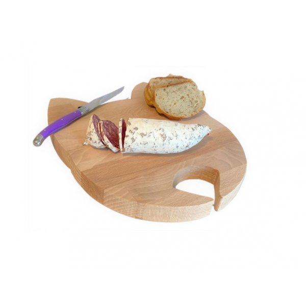 Planche &agrave; d&eacute;couper sp&eacute;cial ap&eacute;ro en bois de h&ecirc;tre naturel FSC model t&ecirc;te de chat