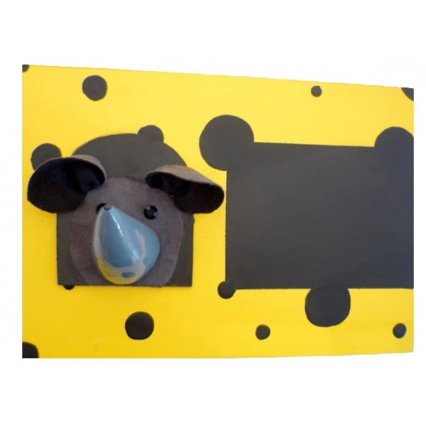 Set de rentrée scolaire en bois model : souris Pot a crayon et Porte manteau mural a une patère