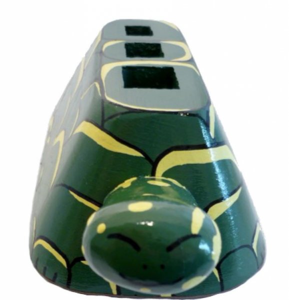Set de rentrée scolaire bois model : tortue Pot a crayon et Porte manteau mural a une patère