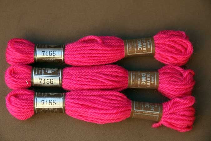 Echevette 8m   7155, ton rose vif, 100% pure laine Colbert